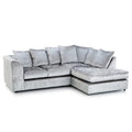 Crushed Velvet 4 Seater Corner Sofa | 4 Seater Corner | Crushed Velvet | Silver, Mink and Black | Two-Piece Click-Together Design | Free UK Delivery