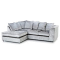 Crushed Velvet 4 Seater Corner Sofa | 4 Seater Corner | Crushed Velvet | Silver, Mink and Black | Two-Piece Click-Together Design | Free UK Delivery