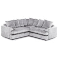 Crushed Velvet 5 Seater Corner Sofa | 5 Seater Corner | Crushed Velvet | Black, Mink and Silver | High or Scatter Back | Free UK Delivery