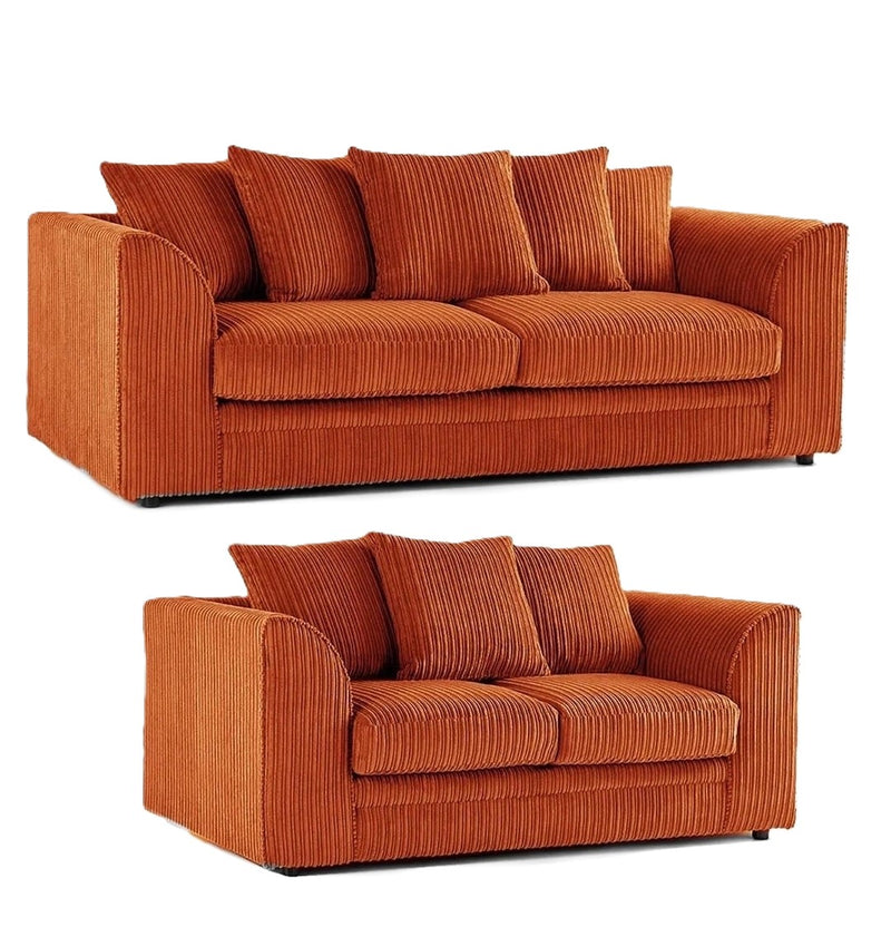 Jumbo Cord Scatter Back 3+2 Seater Sofa Set | 3+2 Seater Set | Jumbo Cord | 10 Colours | Scatter Back Cushions | Free UK Delivery