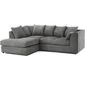 Bliss Jumbo Cord 5 Seater L-Shape Chaise Corner Sofa | 5 Seater Corner | Jumbo Cord | Grey and Cream | Memory Foam Seats | Free UK Delivery