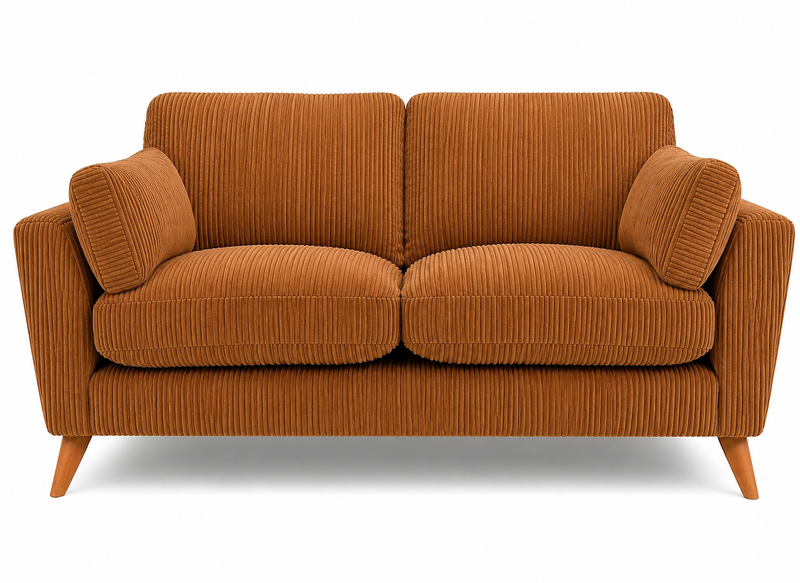 Bliss Harlow Jumbo Cord High Back 2 Seater Sofa – Compact Corduroy Sofa, Supportive High Back, Solid Hardwood Frame, Washable Covers