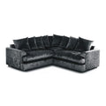 Crushed Velvet 5 Seater Corner Sofa | 5 Seater Corner | Crushed Velvet | Black, Mink and Silver | High or Scatter Back | Free UK Delivery