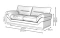 Amalfi Claude 3 Seater Sofa | 3 Seater | Jumbo Cord | 10 Colours | Reversible Cushions | Free UK Delivery