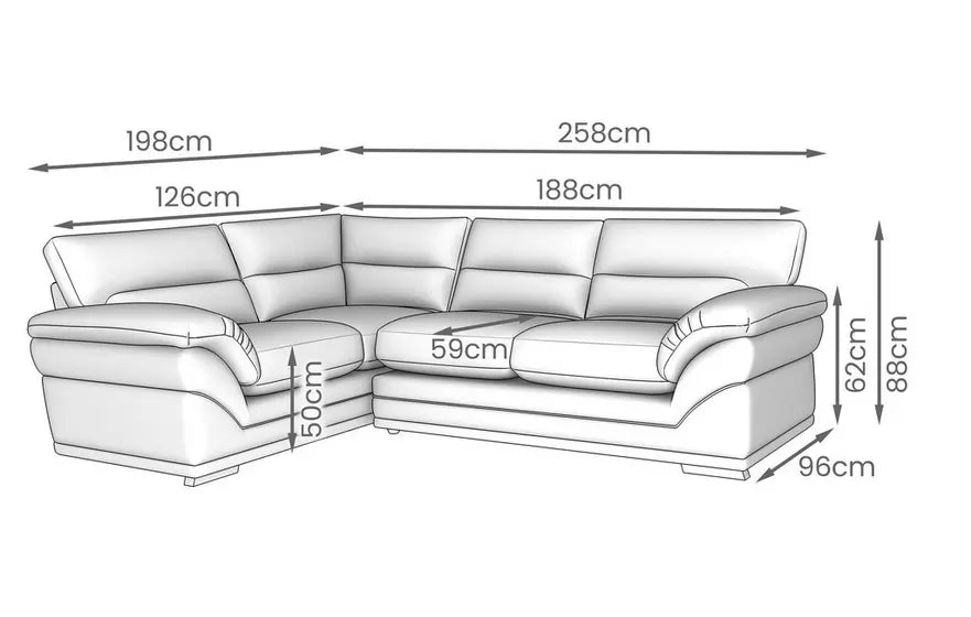 Amalfi Claude Right Hand Facing Arm 2 Piece Corner Group