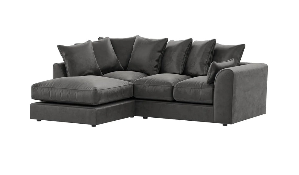 Plush Velvet Corner Sofa | 4 Seater Corner | Plush Velvet | 5 Colours | Left or Right Hand Facing | Free UK Delivery