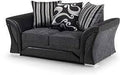 Shannon Sofa | 2 Seater | Fabric | Black and Grey | Removable Cushion Covers | Free UK Delivery