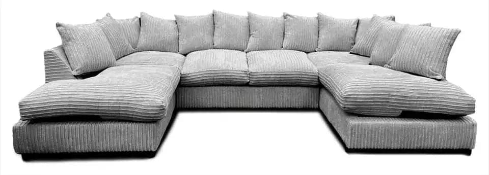 Bliss Furniture LTD U-Shaped Cord Sofa - Large Modular Sofa with Memory Foam Seating & Removable Cushion Covers - Seats 6-7 People - Ideal Sofa for Living Room