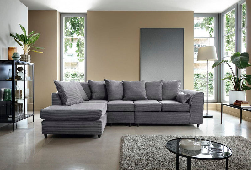 Bliss Furniture Jumbo Cord 5 Seater L- Shape Chaise Corner Sofa