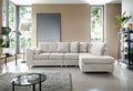 Bliss Jumbo Cord 5 Seater L-Shape Chaise Corner Sofa | 5 Seater Corner | Jumbo Cord | Grey and Cream | Memory Foam Seats | Free UK Delivery