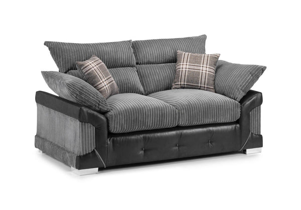 Logan Sofa | 2 Seater | Jumbo Cord | Black and Grey, Brown and Beige | Soft Velvety Touch | Free UK Delivery