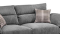 Logan Sofa | 3 Seater | Jumbo Cord | Black and Grey, Brown and Beige | Soft Velvety Touch | Free UK Delivery