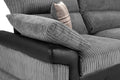 Logan Corner Sofa | 5 Seater Corner | Jumbo Cord | Grey and Beige | Soft Velvety Touch | Free UK Delivery