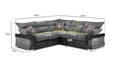 Logan Corner Sofa | 5 Seater Corner | Jumbo Cord | Grey and Beige | Soft Velvety Touch | Free UK Delivery