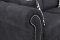 Oakland Sofa | 2 Seater | Faux Leather | Tan, Grey and Black | Chesterfield-Style Studded Design | Free UK Delivery