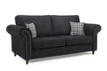 Oakland Sofa | 3 Seater | Faux Leather | Tan, Grey and Black | Chesterfield-Style Studded Design | Free UK Delivery