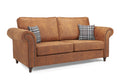 Oakland Sofa | 3 Seater | Faux Leather | Tan, Grey and Black | Chesterfield-Style Studded Design | Free UK Delivery