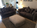 Olympia Sofa | 3+2 Seater Set | Plush Velvet | Grey | Chrome Studded Arms | Free UK Delivery