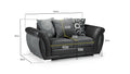 Shannon Sofa | 2 Seater | Fabric | Black and Grey | Removable Cushion Covers | Free UK Delivery