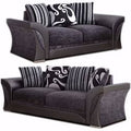 Shannon Sofa Set | 3+2 Seater Set | Fabric | Black and Grey | Scatter Cushions | Free UK Delivery
