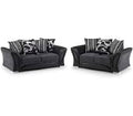 Shannon Sofa Set | 3+2 Seater Set | Fabric | Black and Grey | Scatter Cushions | Free UK Delivery