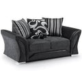 Shannon Sofa | 2 Seater | Fabric | Black and Grey | Removable Cushion Covers | Free UK Delivery
