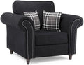 Oakland Armchair | Armchair | Faux Leather | Tan, Black and Grey | Chesterfield-Style Studded Design | Free UK Delivery